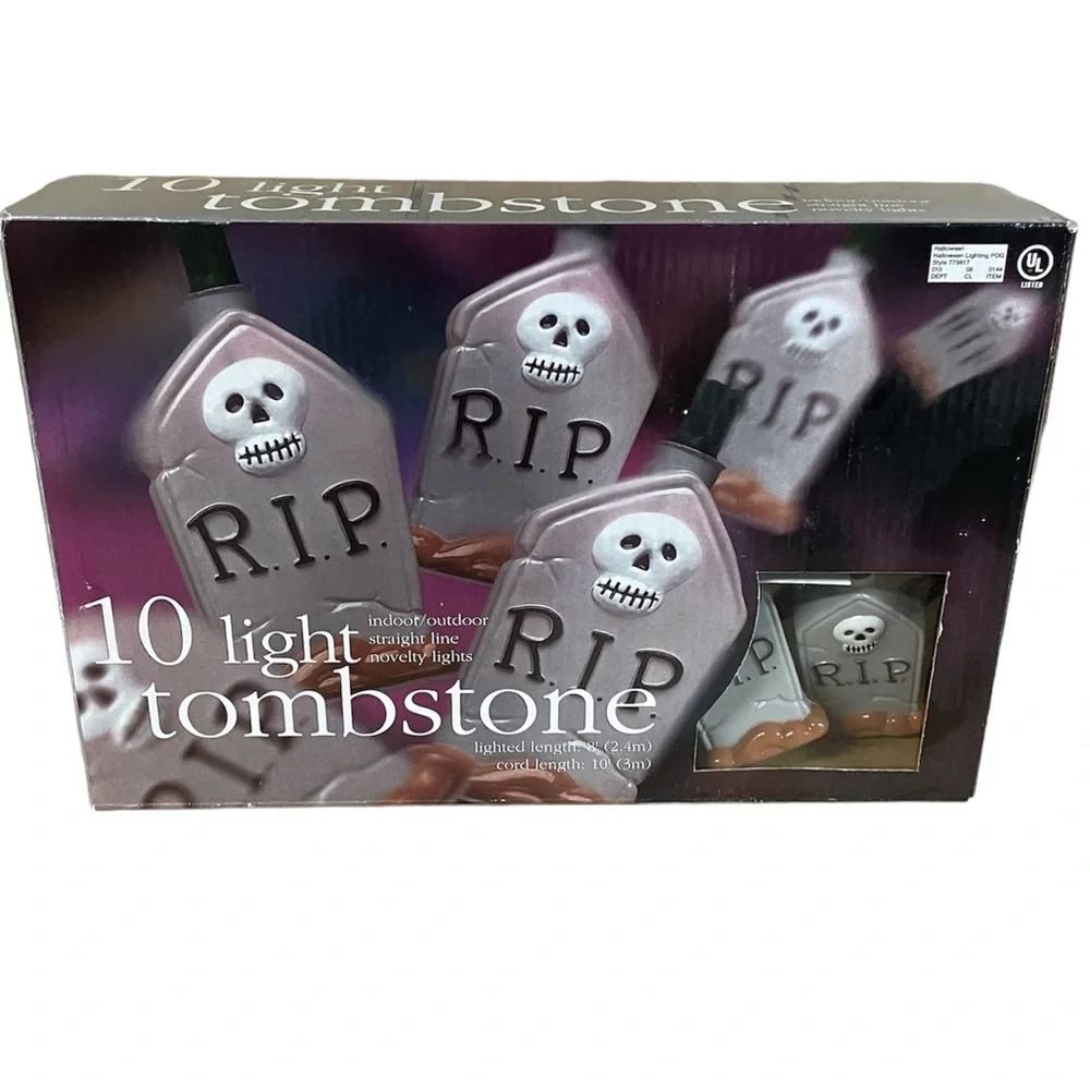10 Light Tombstone Decorations
